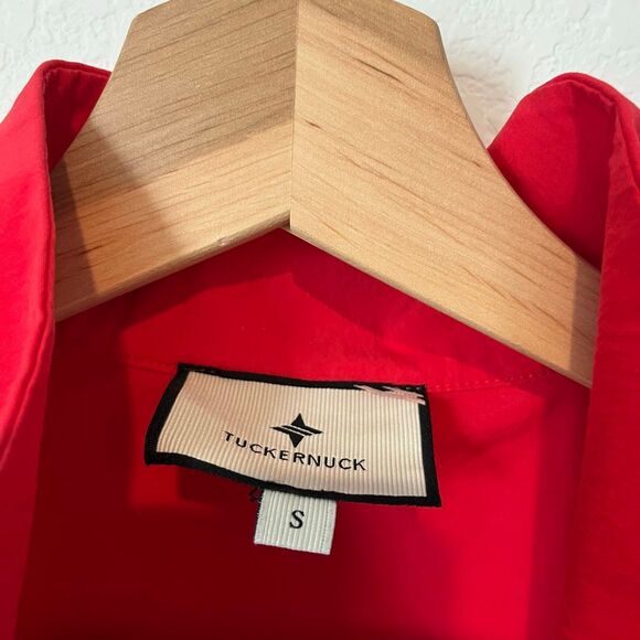 Tuckernuck Red Sleeveless Charlie Button Up Mini Shirt Dress Women's Size Small - Picture 5 of 6